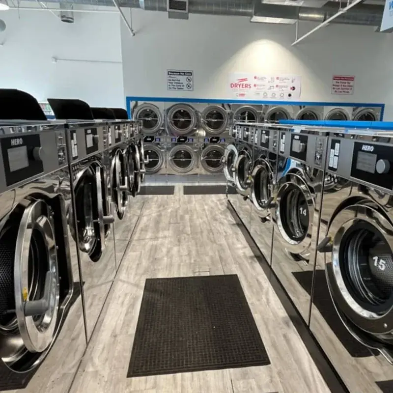 Sandy Creek Laundromat interior with modern washing machines in Colorado Springs